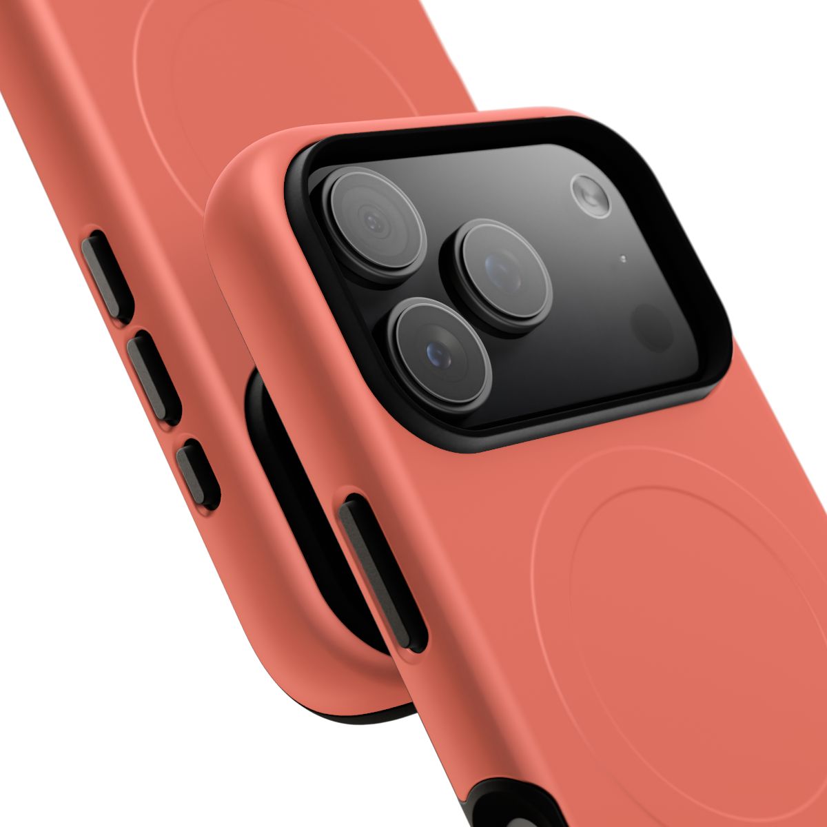iPhone MagSafe Case - Tangerine — POD detail: Matte close-up, iPhone 17 Pro