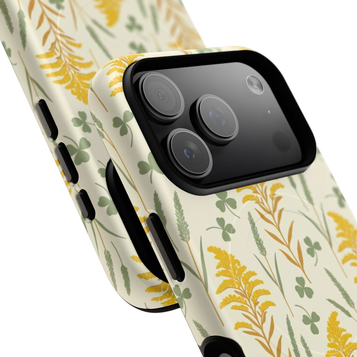 iPhone MagSafe Case - Goldenrod Roadside — POD detail: Matte close-up, iPhone 17 Pro