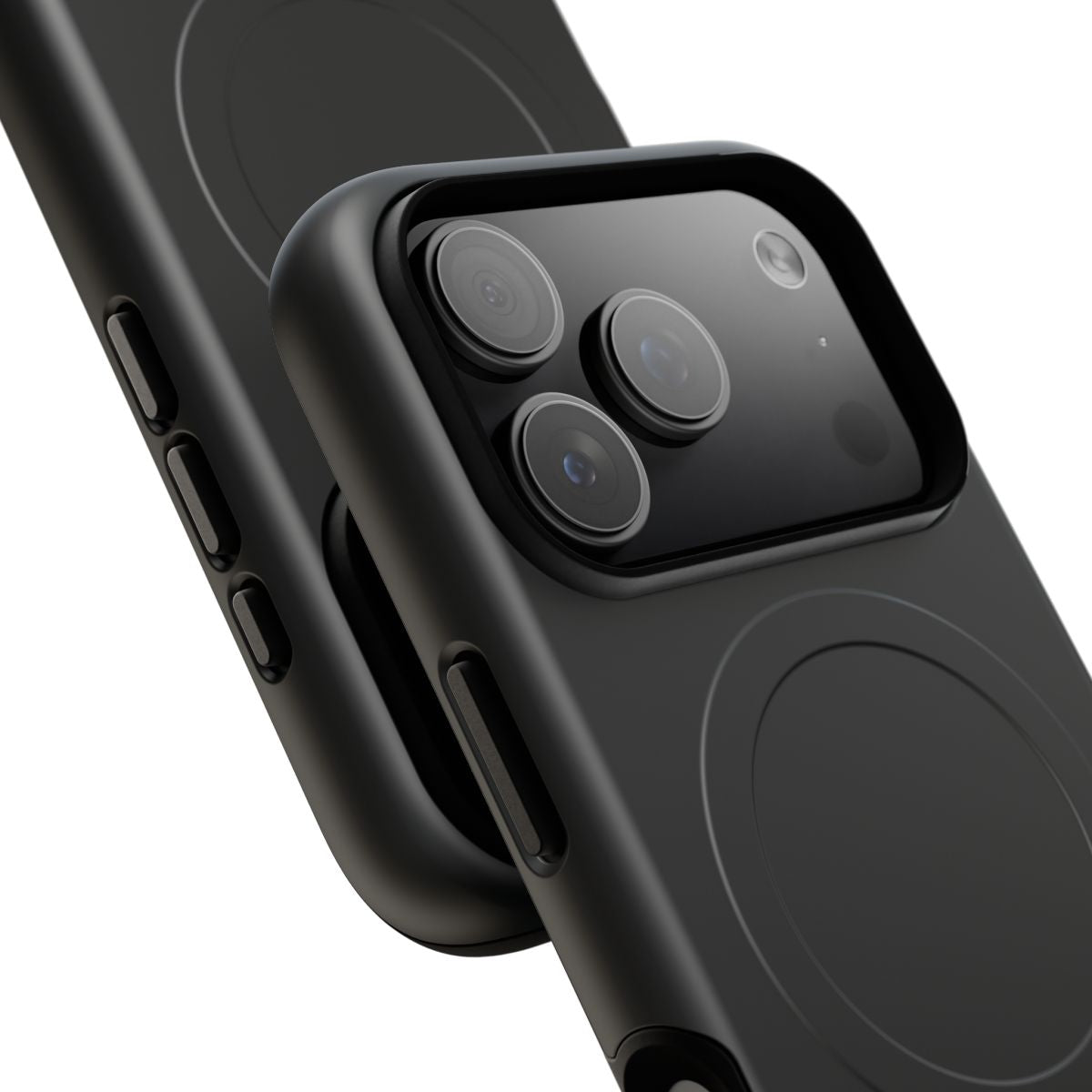 iPhone MagSafe Case - Black — POD detail: Matte close-up, iPhone 17 Pro