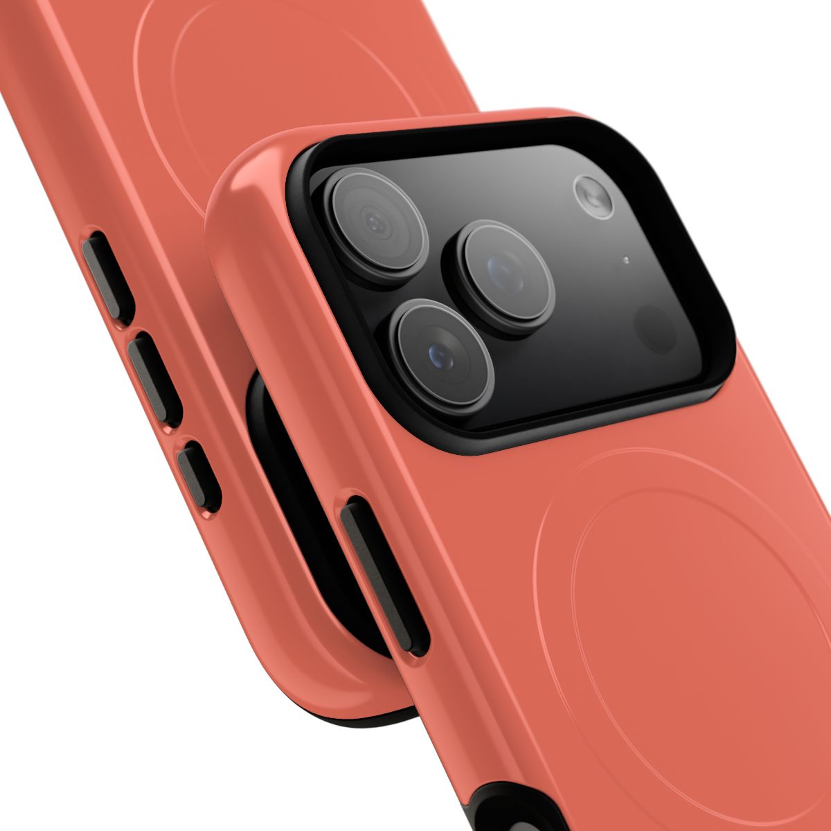 iPhone MagSafe Case - Tangerine — POD detail: Glossy close-up, iPhone 17 Pro