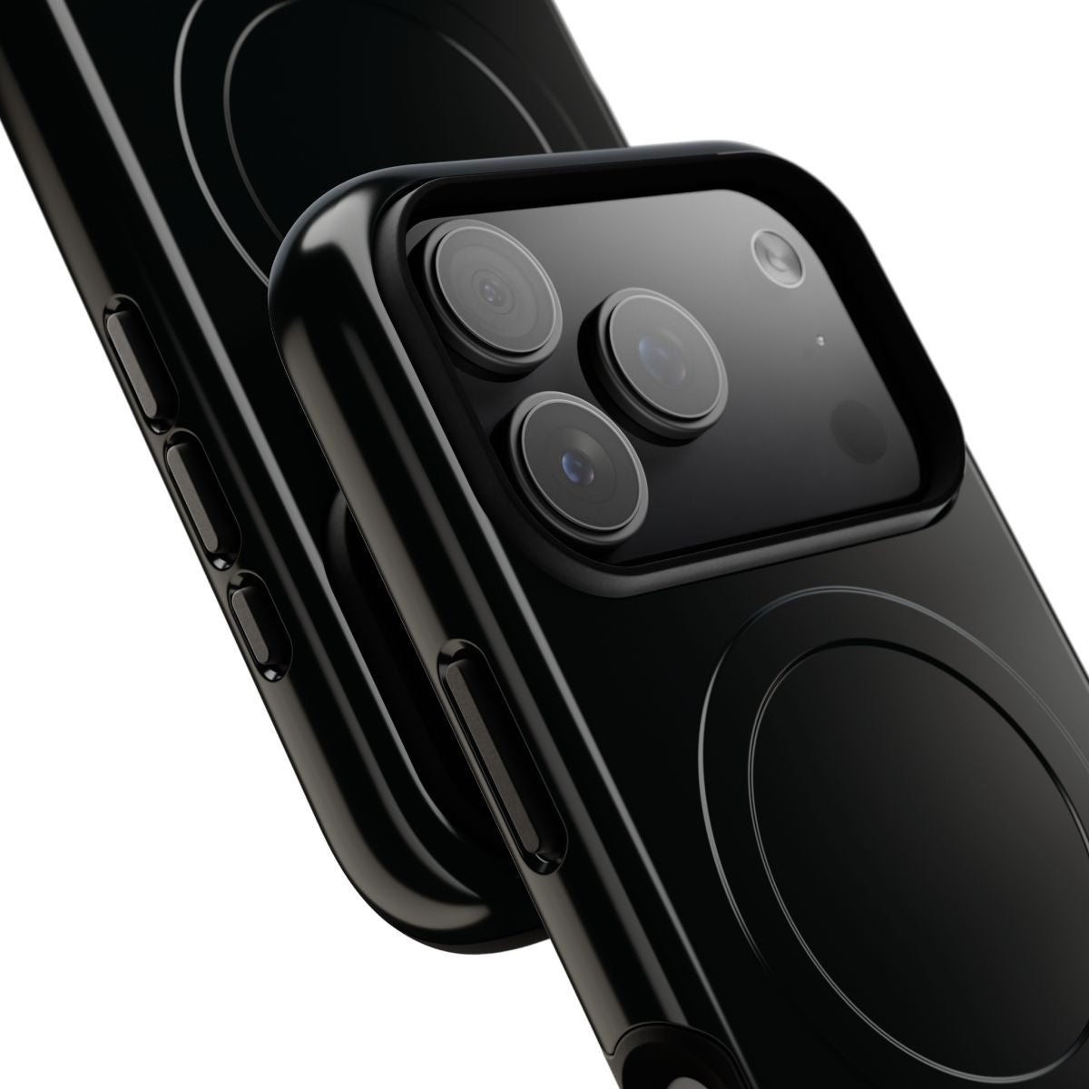 iPhone MagSafe Case - Black — POD detail: Glossy close-up, iPhone 17 Pro