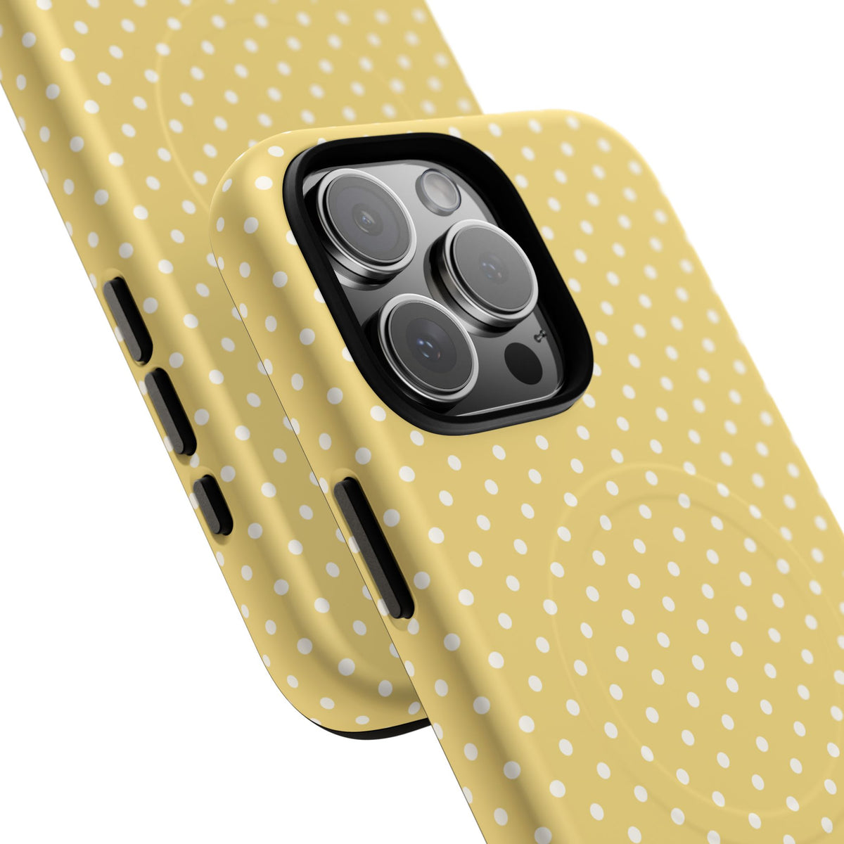 iPhone MagSafe Case - Buttermilk Pindot — POD detail: Matte close-up, iPhone 16 Pro Max