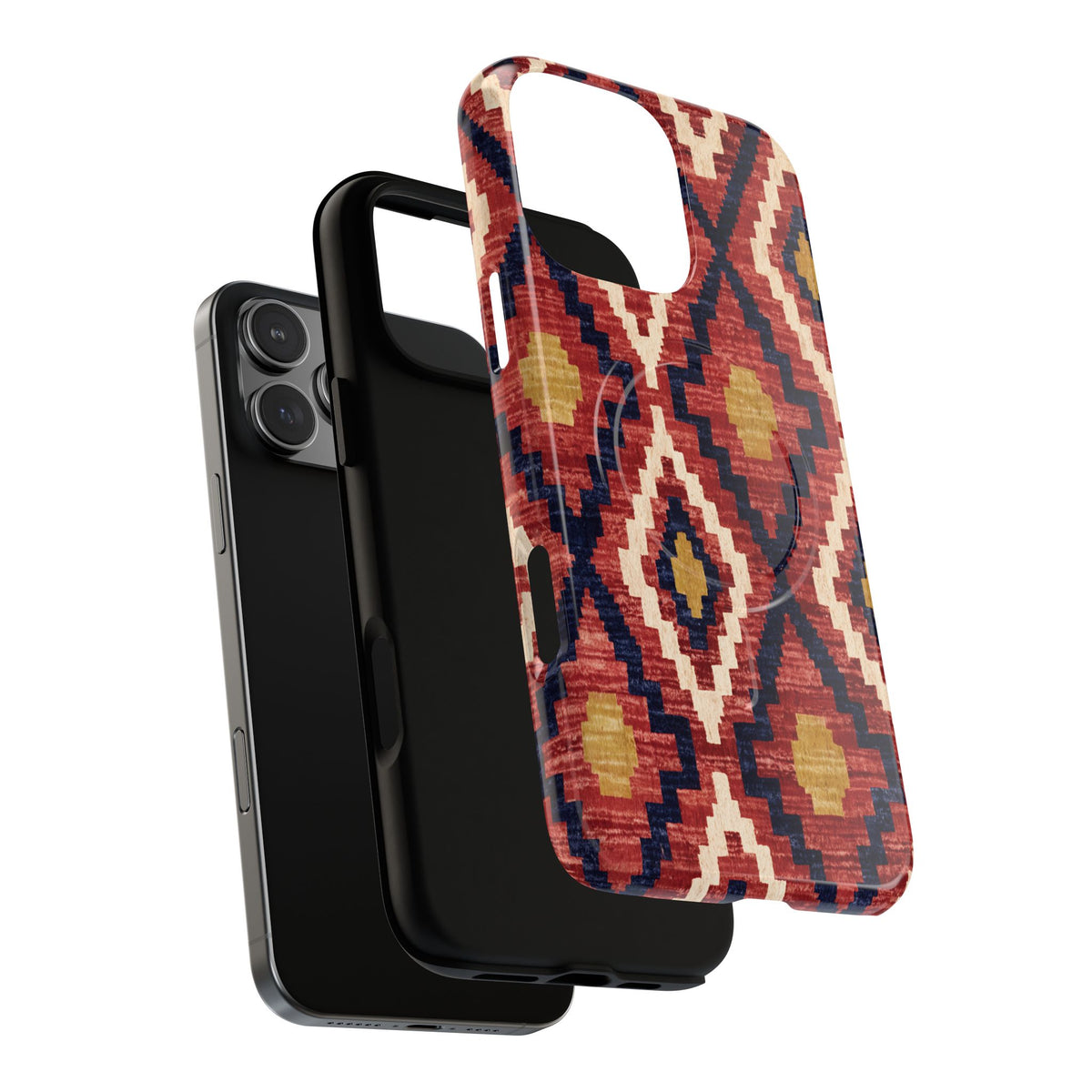 iPhone MagSafe Case - Kelim Steps — POD detail: Glossy exploded, iPhone 16 Pro Max