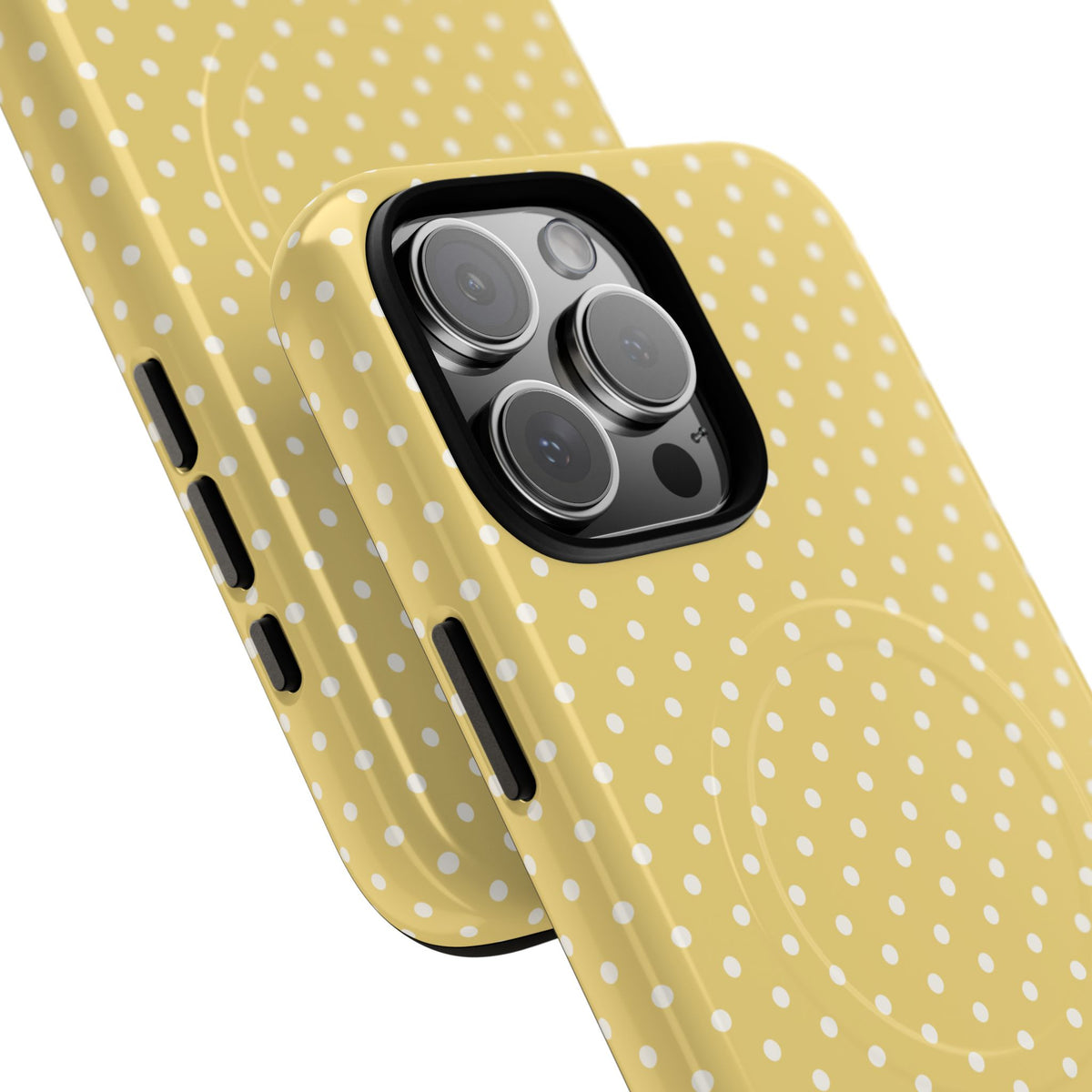 iPhone MagSafe Case - Buttermilk Pindot — POD detail: Glossy close-up, iPhone 16 Pro Max