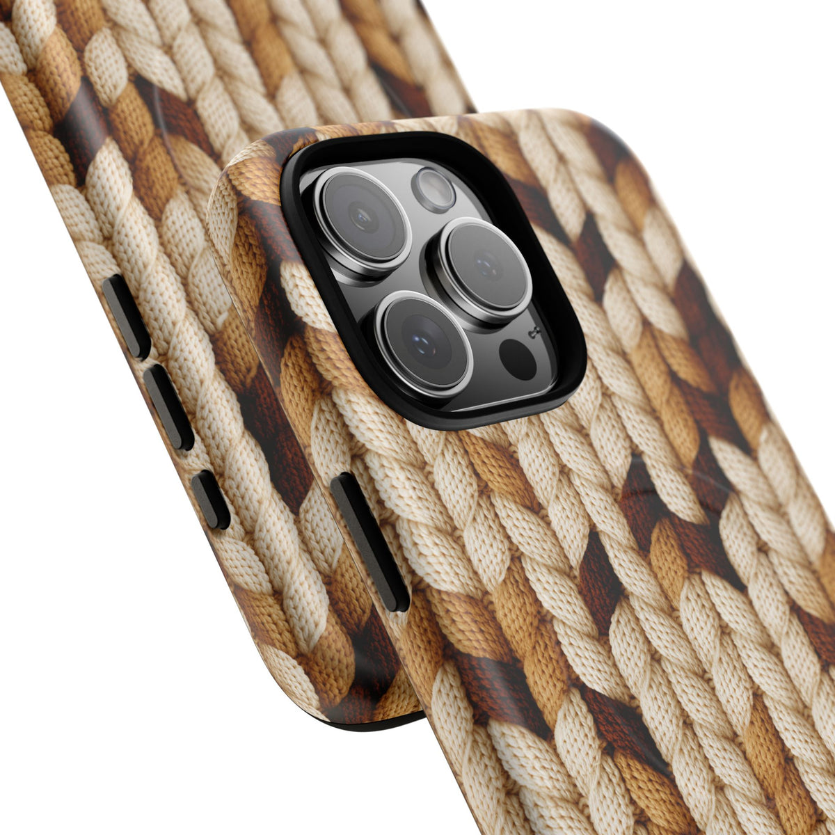 iPhone MagSafe Case - Aran Twist — POD detail: Matte close-up, iPhone 16 Pro Max