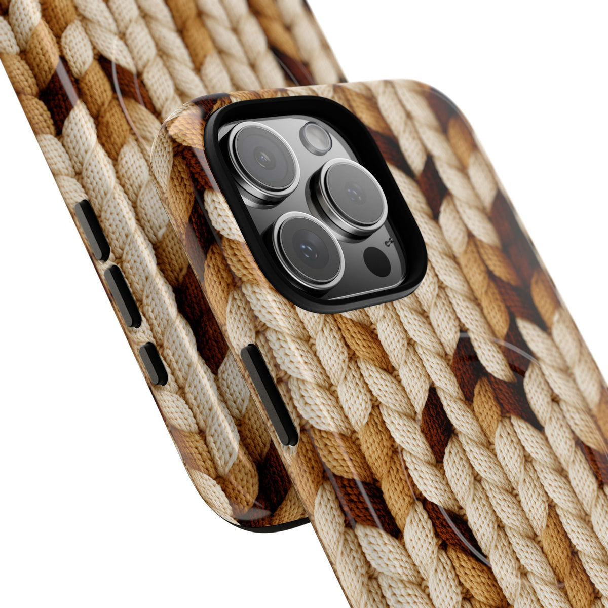 iPhone MagSafe Case - Aran Twist — POD detail: Glossy close-up, iPhone 16 Pro Max