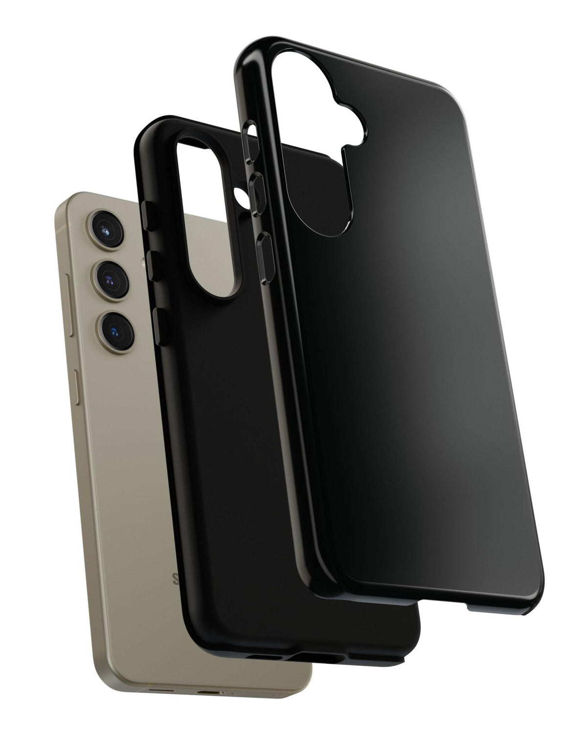 Samsung Galaxy Phone Case - Black — POD detail: Glossy exploded, Product-level
