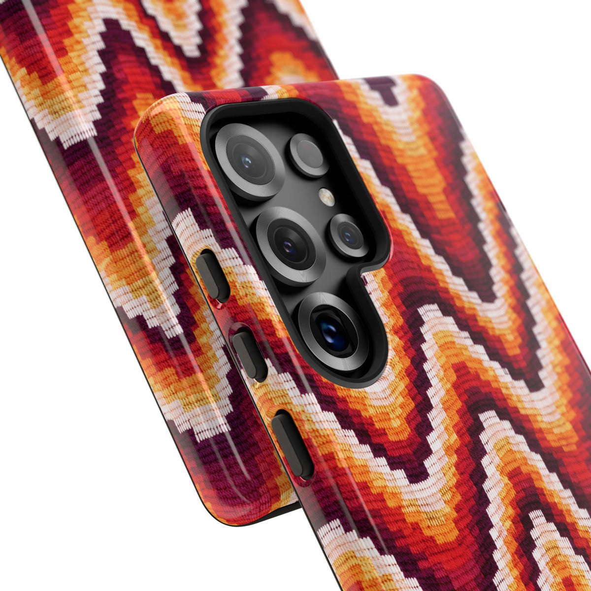 Samsung Galaxy Phone Case - Flamepoint Ridge — POD detail: Glossy close-up, Samsung Galaxy S25 Ultra