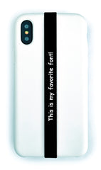 phone strap grip holder comic sans font black white