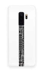 phone strap grip holder city urban landscape buildings skyscraper black white