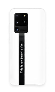 phone strap grip holder comic sans font black white