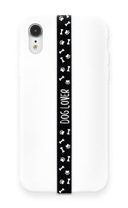 phone strap grip holder dog doggo canine bone paw black white
