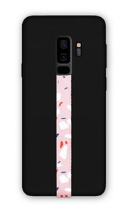 phone strap grip holder terrazzo pink abstract