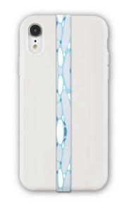 phone strap grip holder terrazzo blue abstract